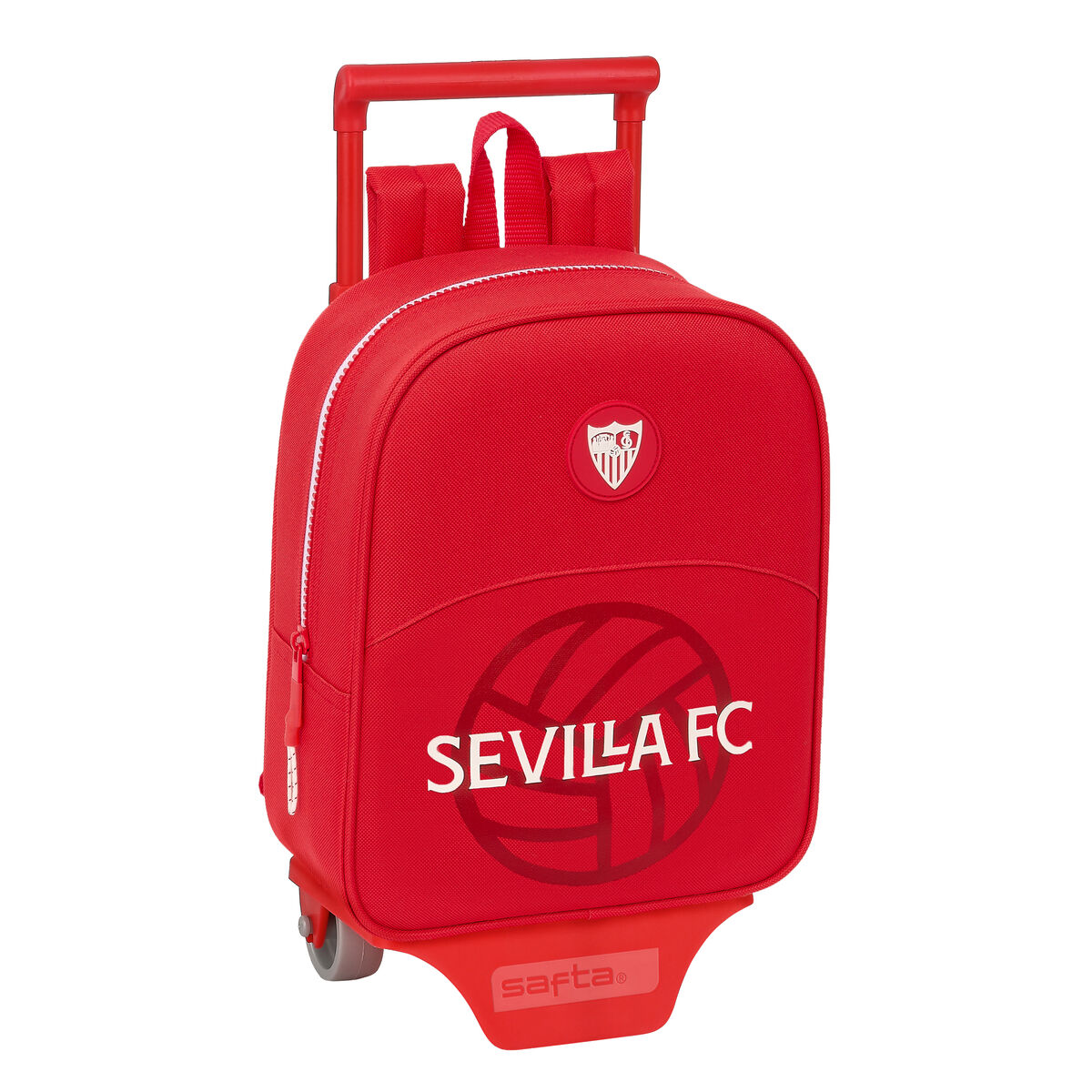 School Rucksack with Wheels Sevilla FÃºtbol Club Red 22 x 27 x 10 cm