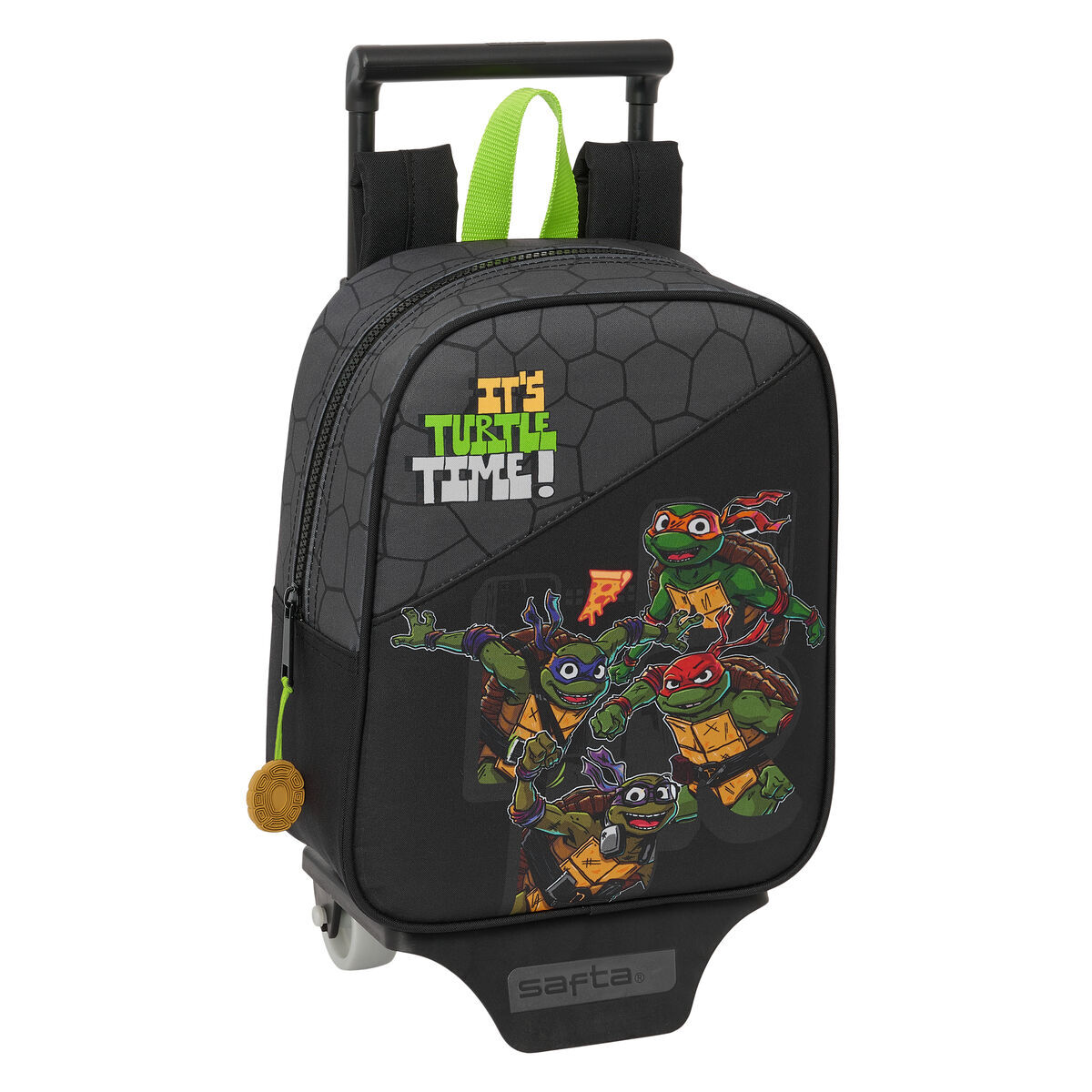 School Rucksack with Wheels Teenage Mutant Ninja Turtles Black Grey 22 x 27 x 10 cm School Rucksack with Wheels Teenage Mutant Ninja Turtles Black Grey 22 x 27 x 10 cm