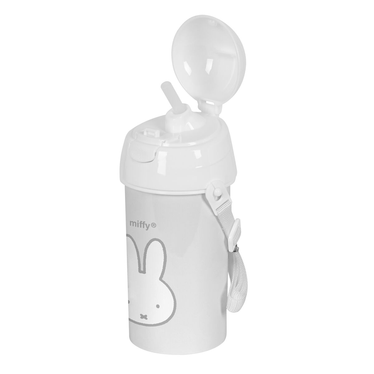 Bottle with Lid and Straw Miffy Niebla Grey PVC 500 ml Bottle with Lid and Straw Miffy Niebla Grey PVC 500 ml