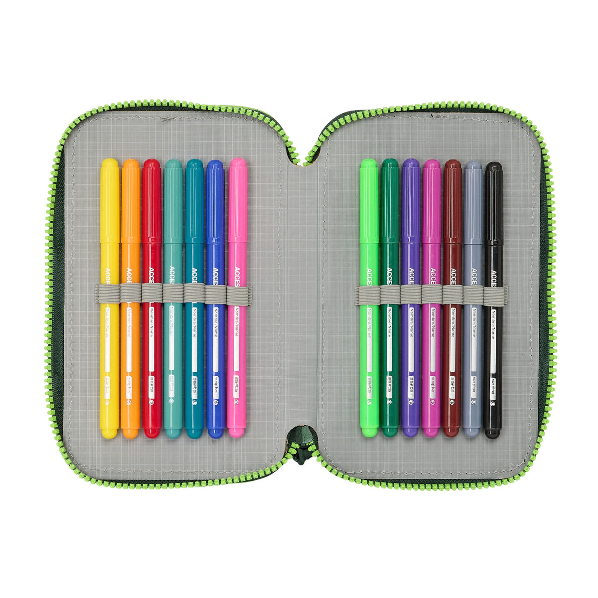 Double Pencil Case Real Betis BalompiÃ© Green 12.5 x 19.5 x 4 cm 28 Pieces