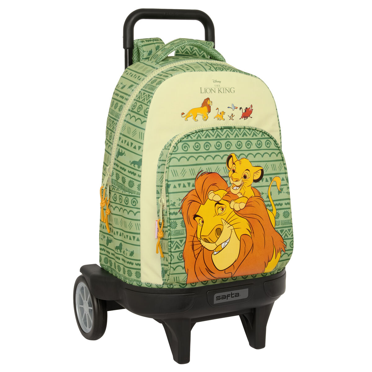 School Rucksack with Wheels Mufasa Green Beige 33 x 45 x 22 cm School Rucksack with Wheels Mufasa Green Beige 33 x 45 x 22 cm