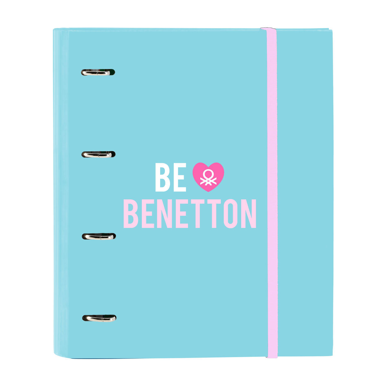 Ring binder Benetton Unique Pink Turquoise 27 x 32 x 3.5 cm
