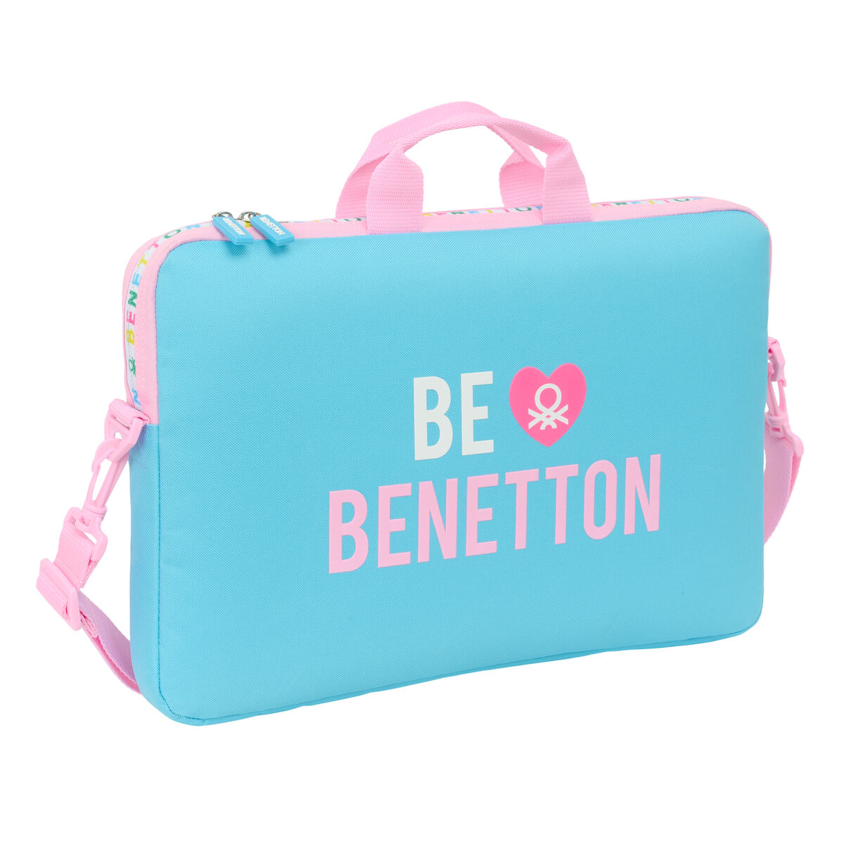 Laptop Case Benetton Unique Pink Turquoise 40 x 27 x 4 cm Laptop Case Benetton Unique Pink Turquoise 40 x 27 x 4 cm