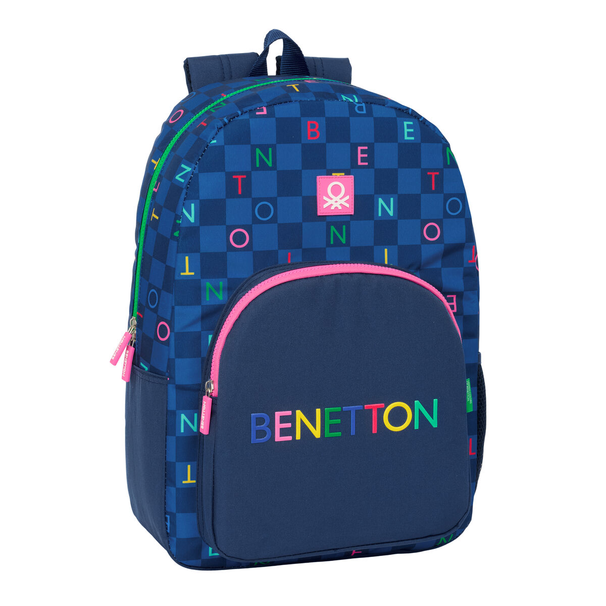 School Bag Benetton Damero Navy Blue 30 x 46 x 14 cm