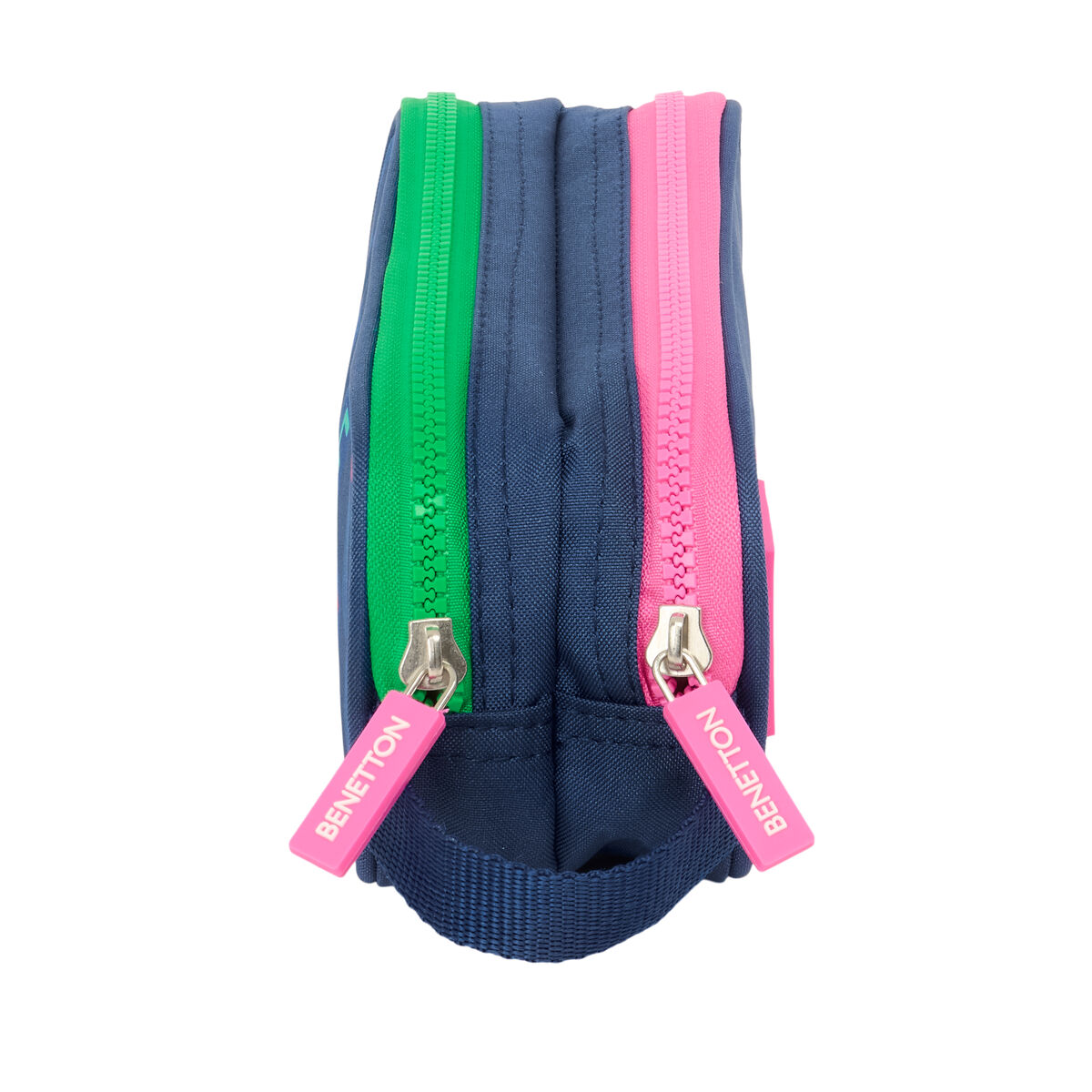Double Carry-all Benetton Damero Navy Blue 21 x 8 x 6 cm