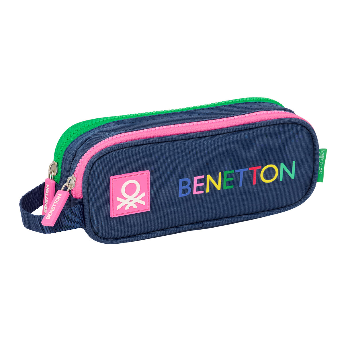Double Carry-all Benetton Damero Navy Blue 21 x 8 x 6 cm Double Carry-all Benetton Damero Navy Blue 21 x 8 x 6 cm