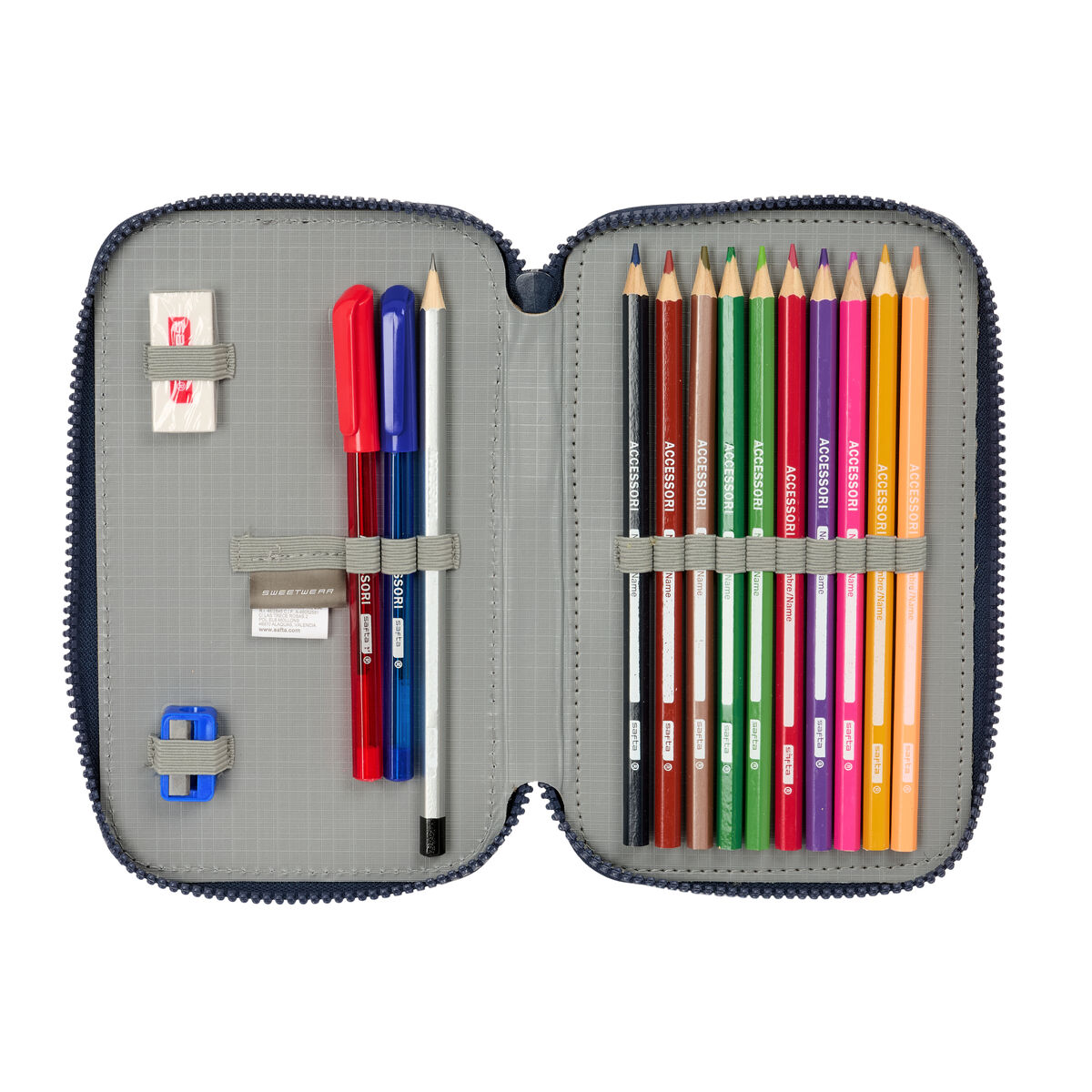 School Case with Accessories El Niño Kook Navy Blue 12,5 x 19,5 x 4 cm 29 Pieces
