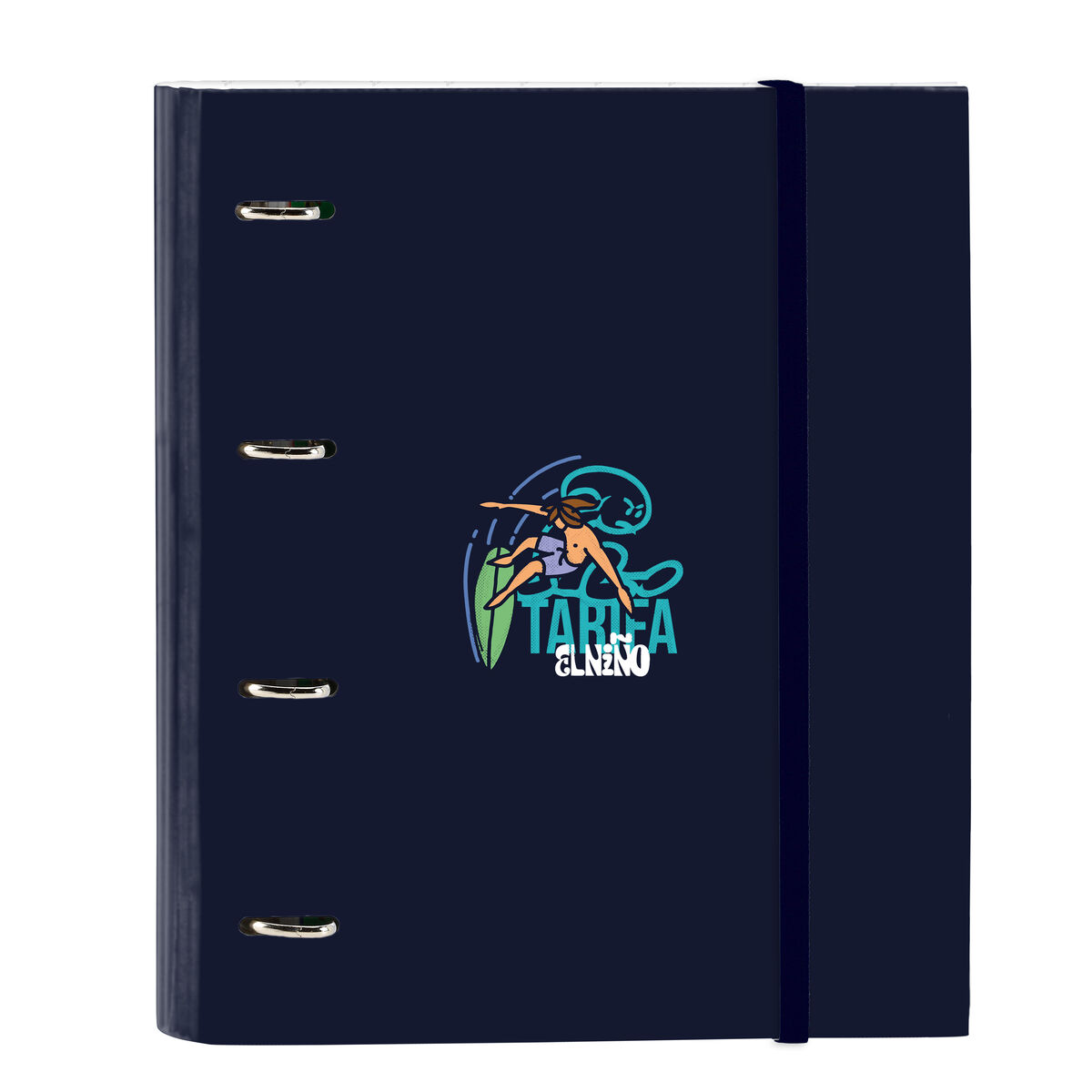 Ring binder El Niño Kook Navy Blue 27 x 32 x 3.5 cm