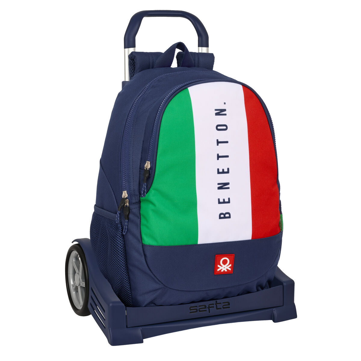 School Rucksack with Wheels Benetton Flag Navy Blue 32 x 44 x 16 cm School Rucksack with Wheels Benetton Flag Navy Blue 32 x 44 x 16 cm