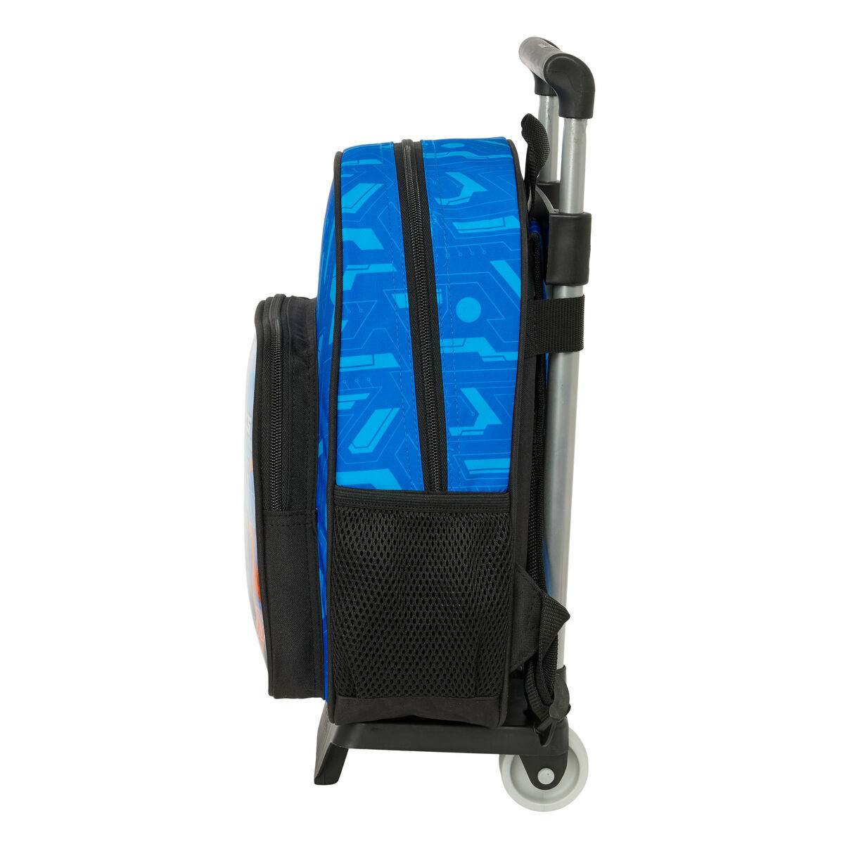 School Rucksack with Wheels Hot Wheels Let’s race Blue Black 27 x 10 x 67 cm