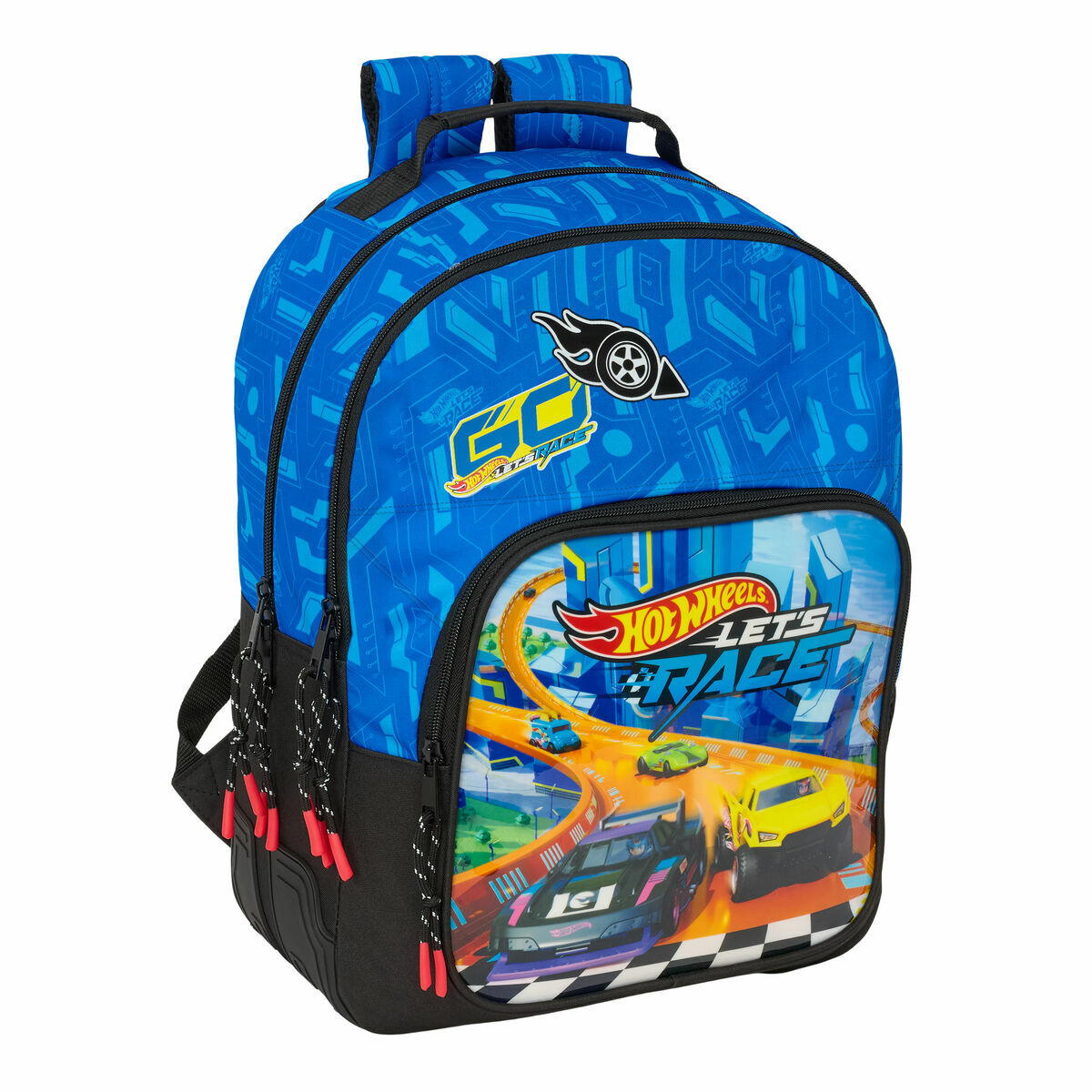 School Bag Hot Wheels Let’s race Blue Black 32 x 42 x 15 cm