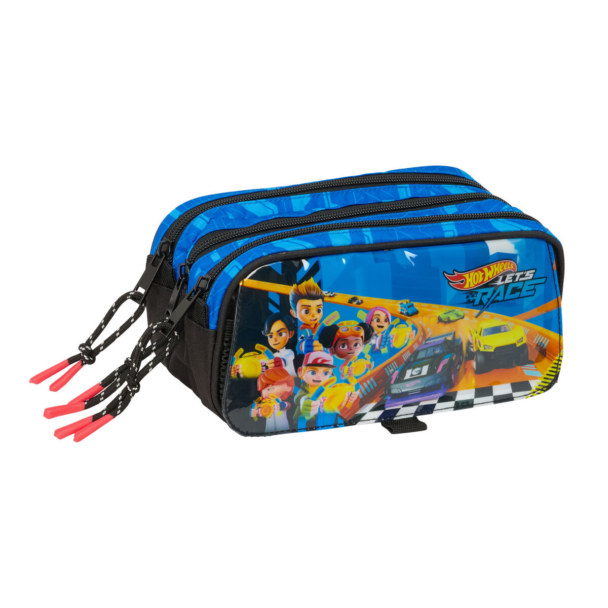 Triple Carry-all Hot Wheels Let’s race Blue Black 21,5 x 10 x 8 cm