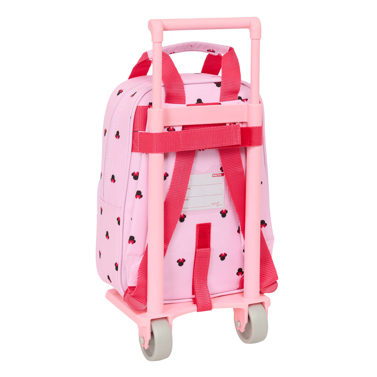 School Rucksack with Wheels Minnie Mouse Naive Pink 20 x 28 x 8 cm