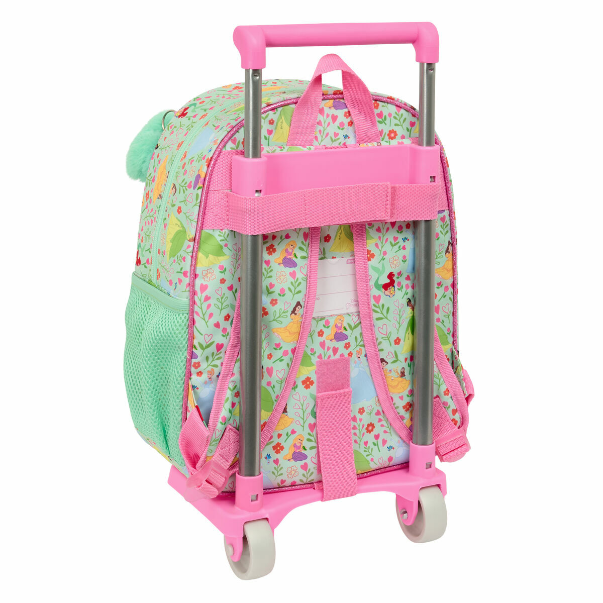 School Rucksack with Wheels Disney Princess Bloom Green Pink 26 x 11 x 67 cm 26 x 34 x 11 cm