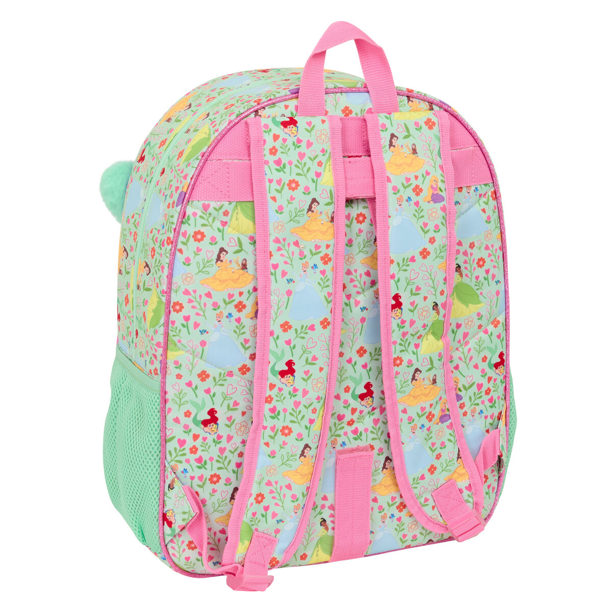 School Bag Disney Princess Bloom Green Pink 33 x 42 x 14 cm