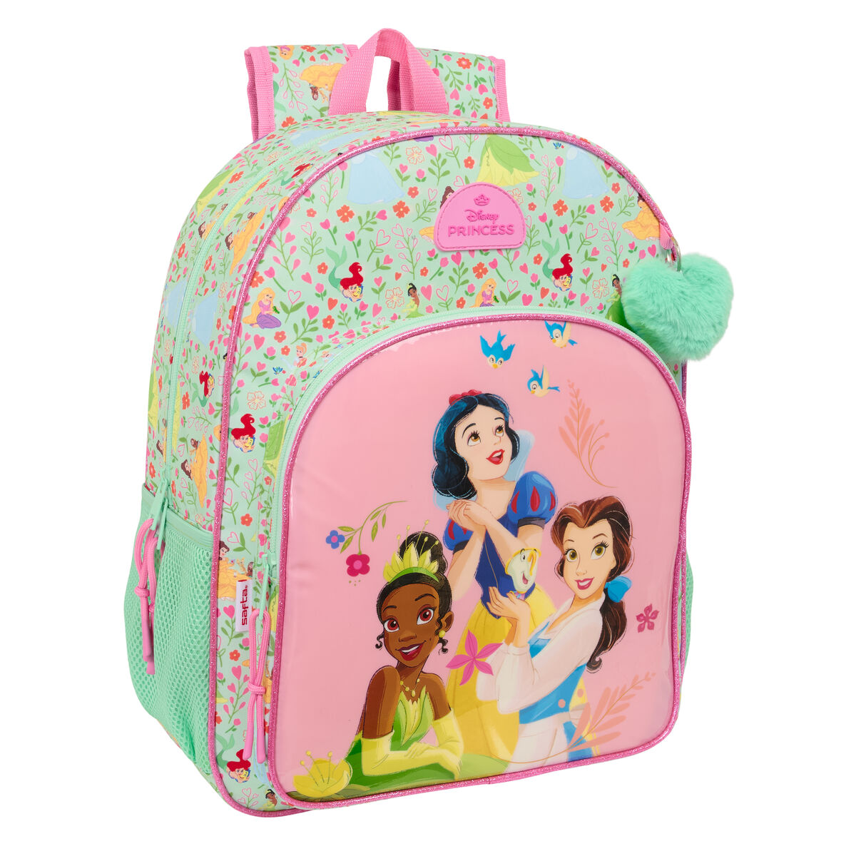 School Bag Disney Princess Bloom Green Pink 33 x 42 x 14 cm