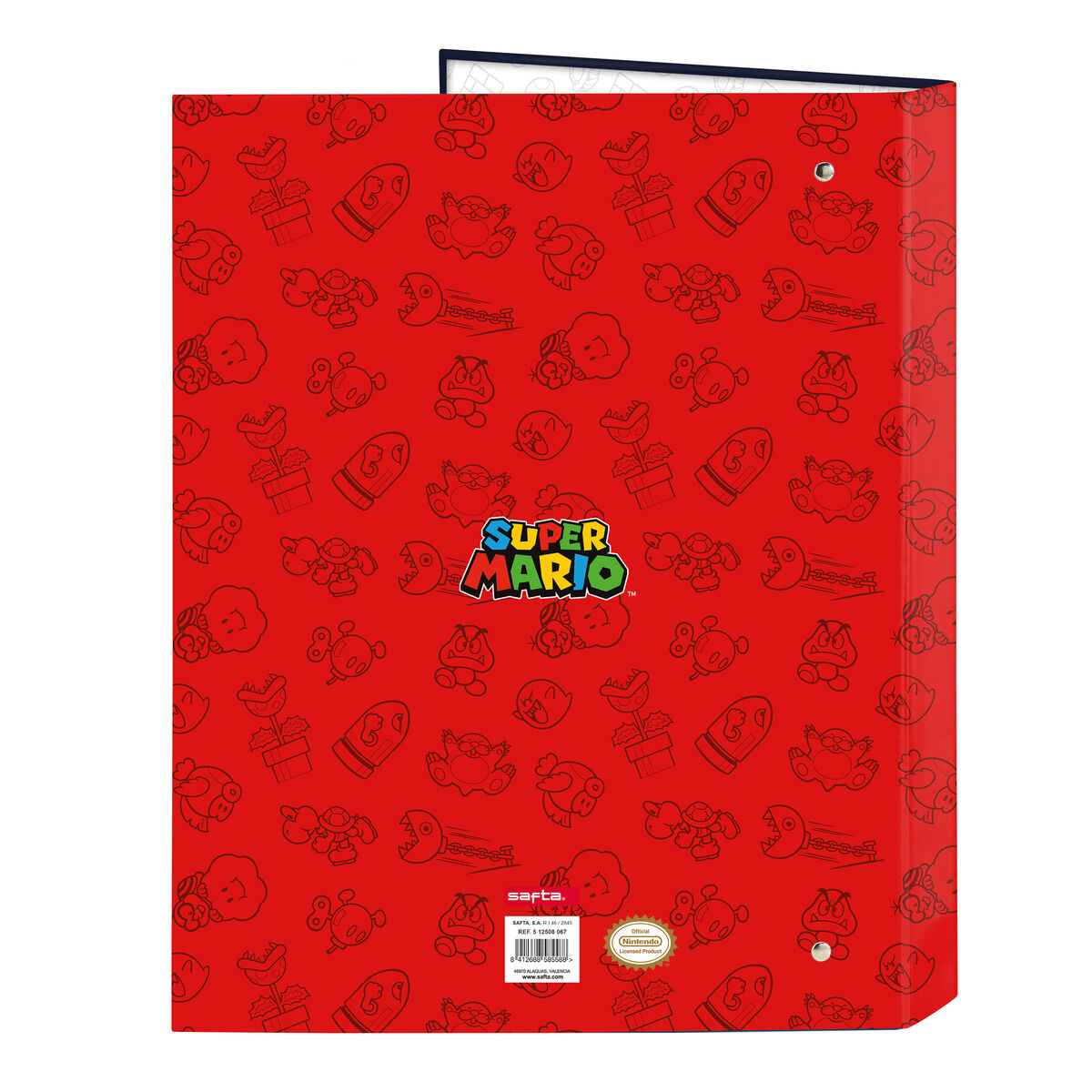 Ring binder Super Mario Trick Red Dark blue A4 26.5 x 33 x 4 cm Ring binder Super Mario Trick Red Dark blue A4 26.5 x 33 x 4 cm