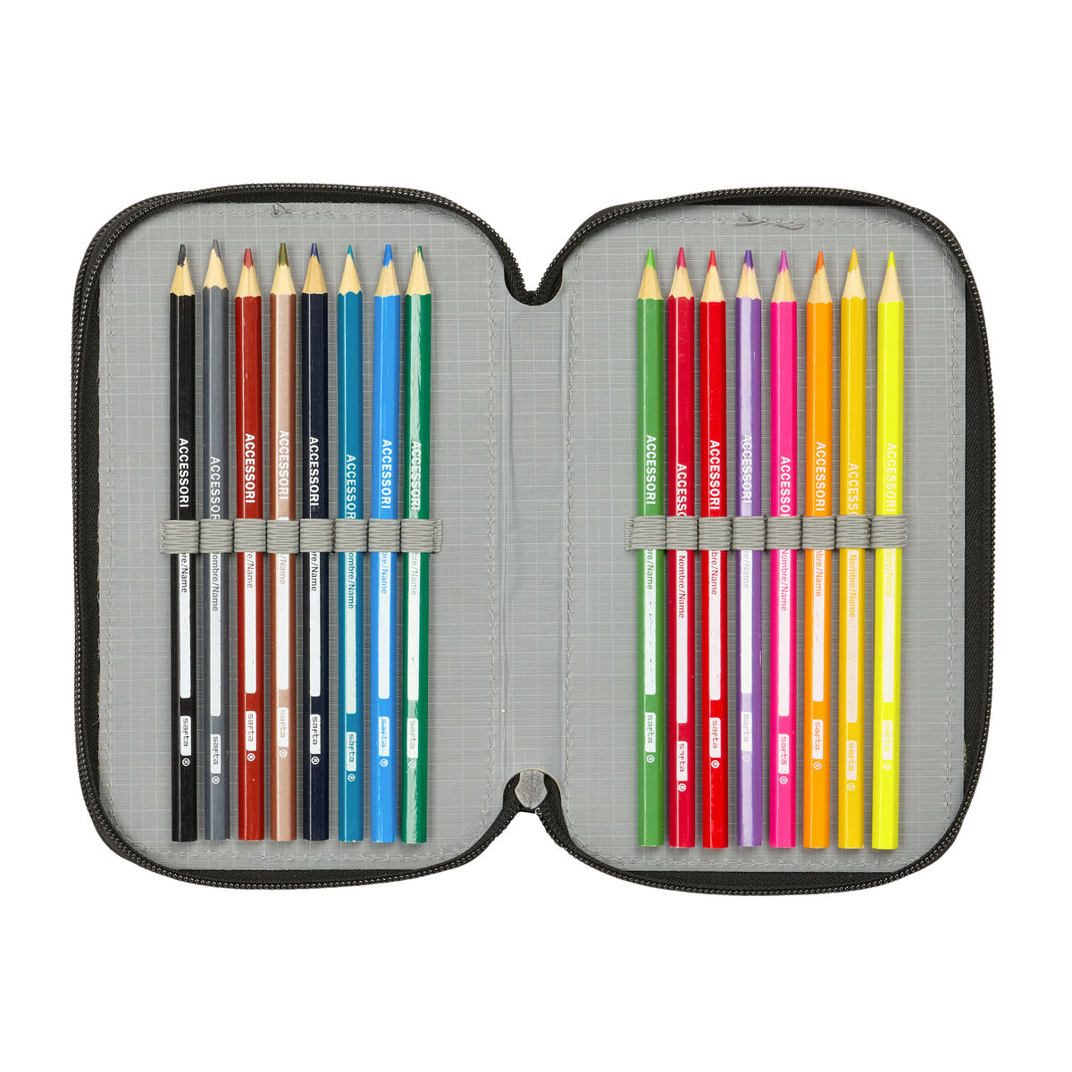 School Case with Accessories Spider-Man Attack Black 12,5 x 19,5 x 5,5 cm 37 Pieces