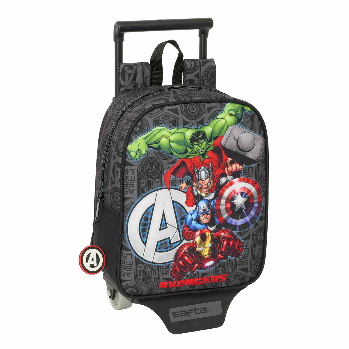 School Rucksack with Wheels The Avengers Vendetta Black 22 x 27 x 10 cm School Rucksack with Wheels The Avengers Vendetta Black 22 x 27 x 10 cm