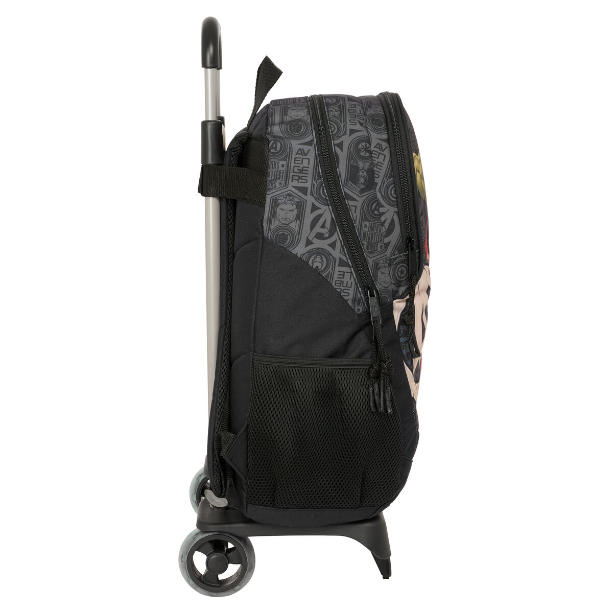 School Rucksack with Wheels The Avengers Vendetta Black 32 x 44 x 16 cm