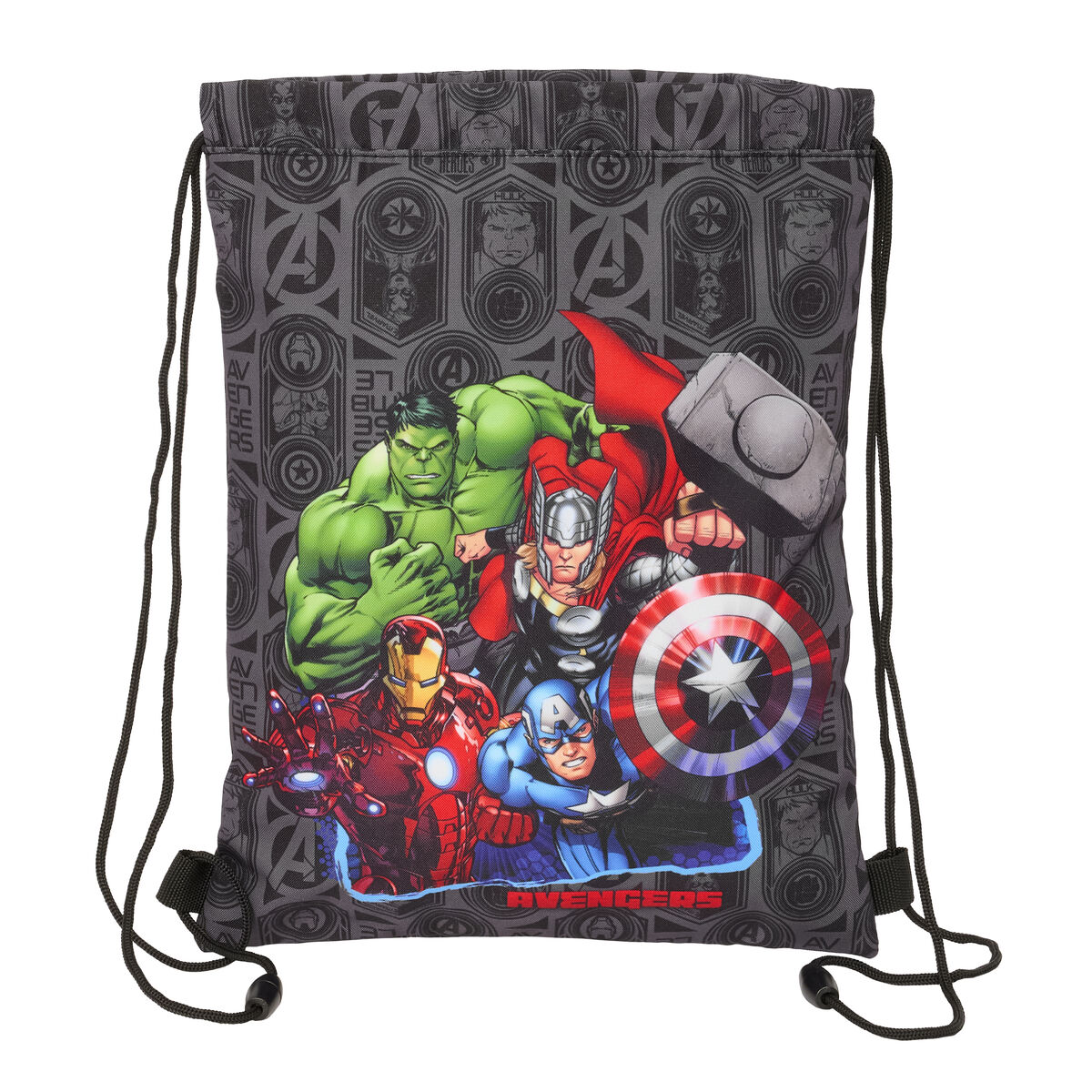 Backpack with Strings The Avengers Vendetta Black 26 x 34 x 1 cm Backpack with Strings The Avengers Vendetta Black 26 x 34 x 1 cm