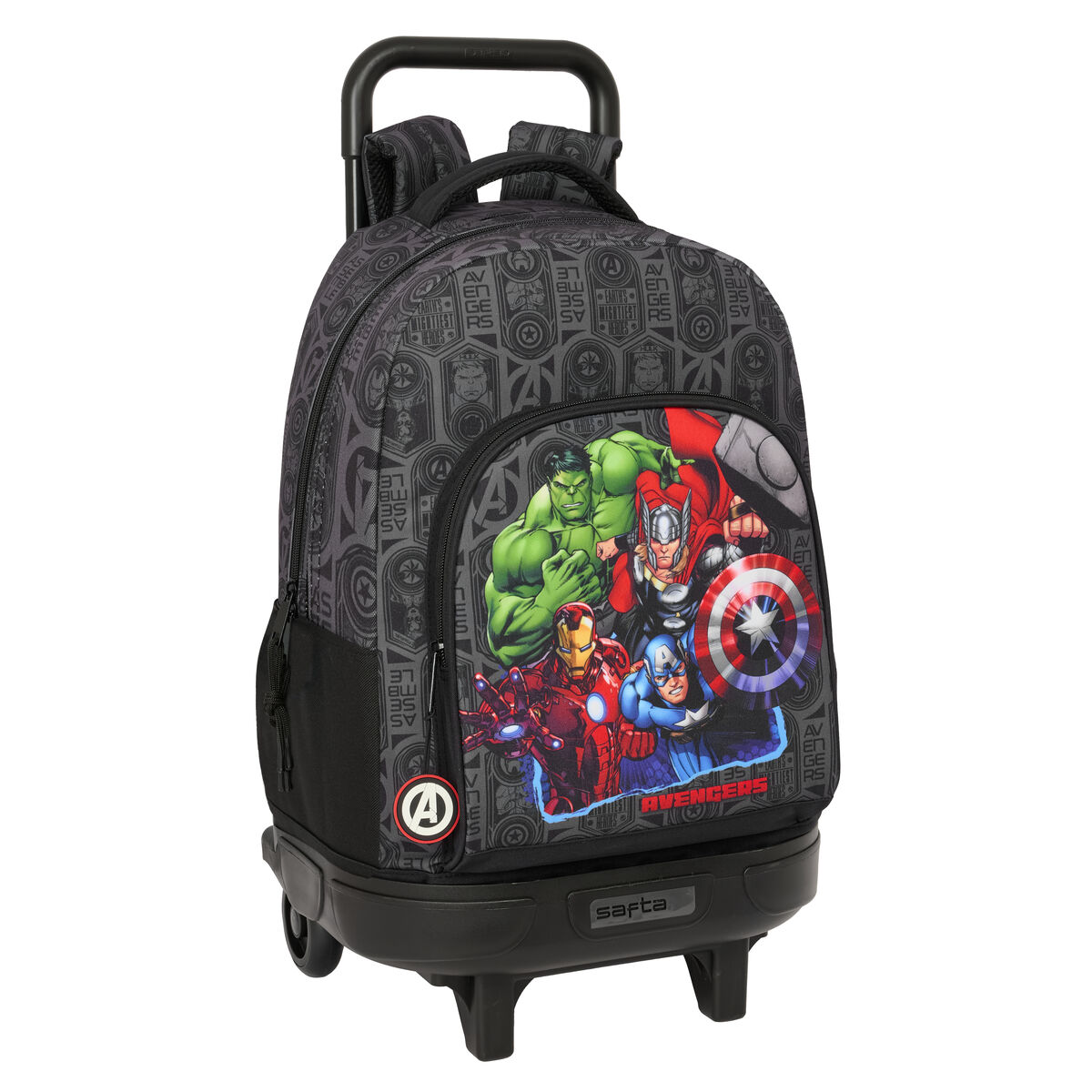 School Rucksack with Wheels The Avengers Vendetta Black 33 x 45 x 22 cm School Rucksack with Wheels The Avengers Vendetta Black 33 x 45 x 22 cm