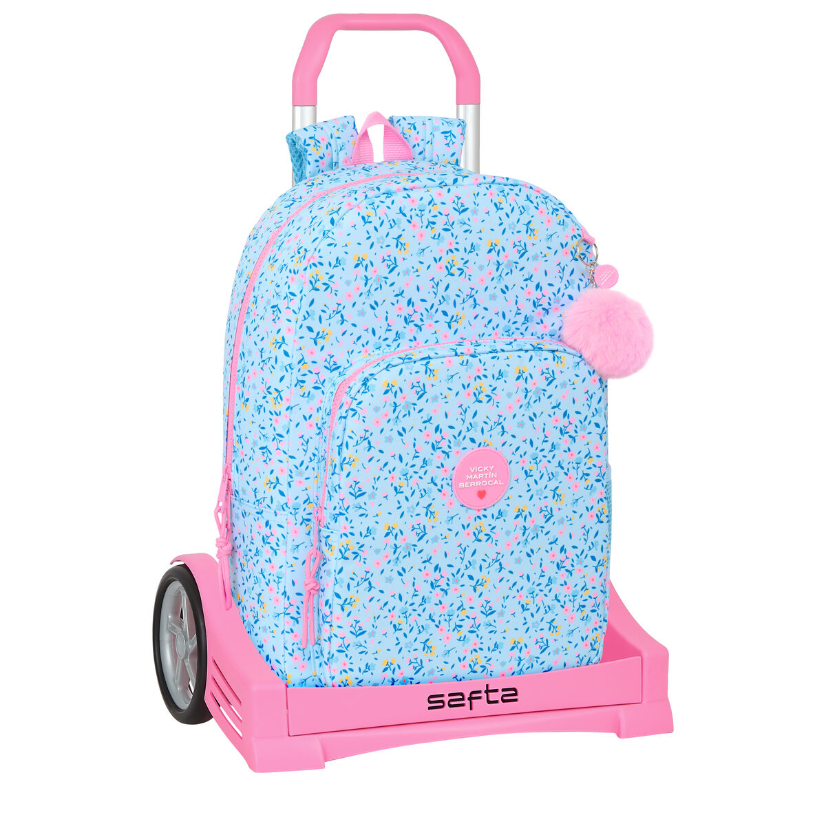 School Rucksack with Wheels Vicky MartÃ­n Berrocal ParaÃ­so Blue Pink 30 x 46 x 14 cm
