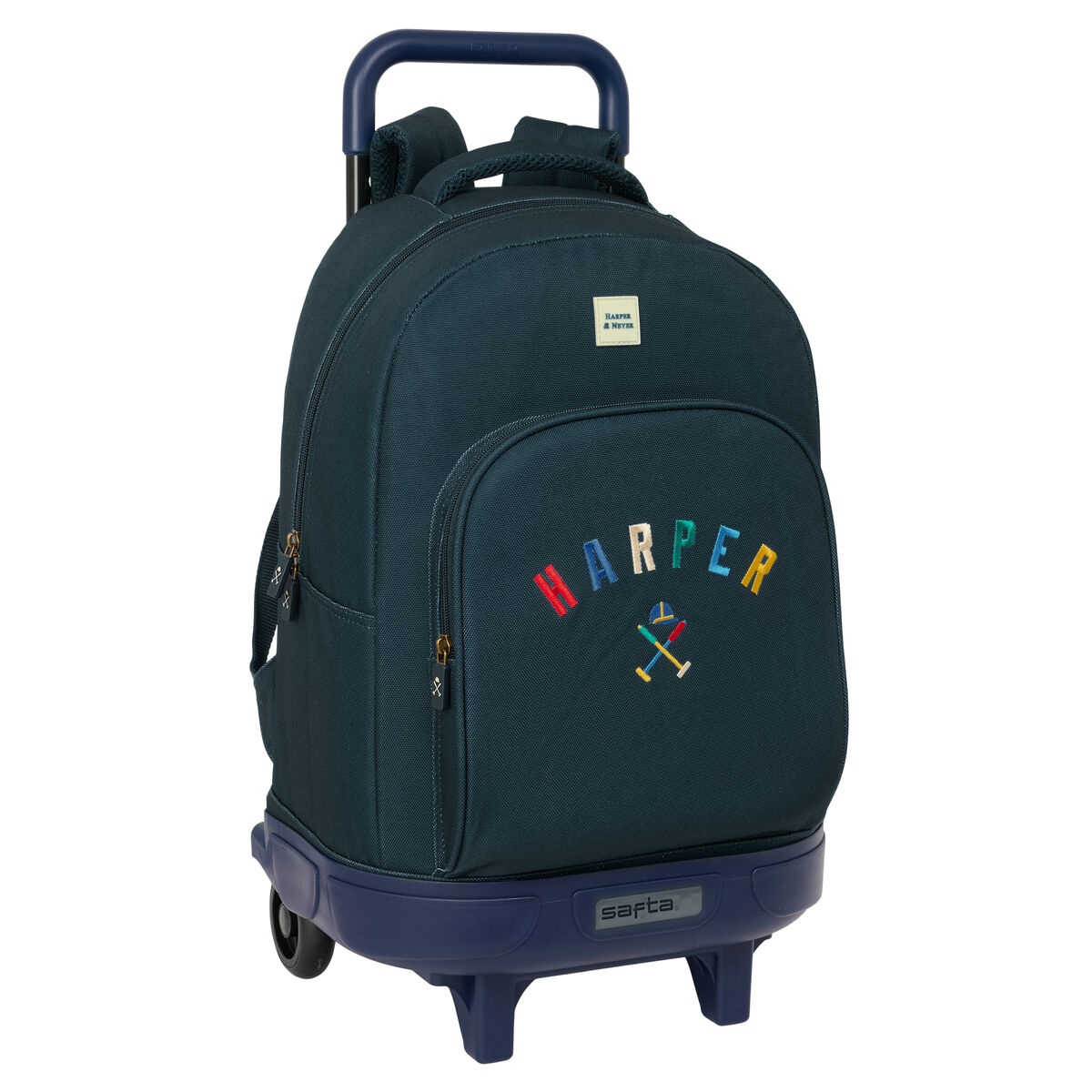 School Rucksack with Wheels Harper & Neyer Navy Blue 33 x 45 x 22 cm School Rucksack with Wheels Harper & Neyer Navy Blue 33 x 45 x 22 cm