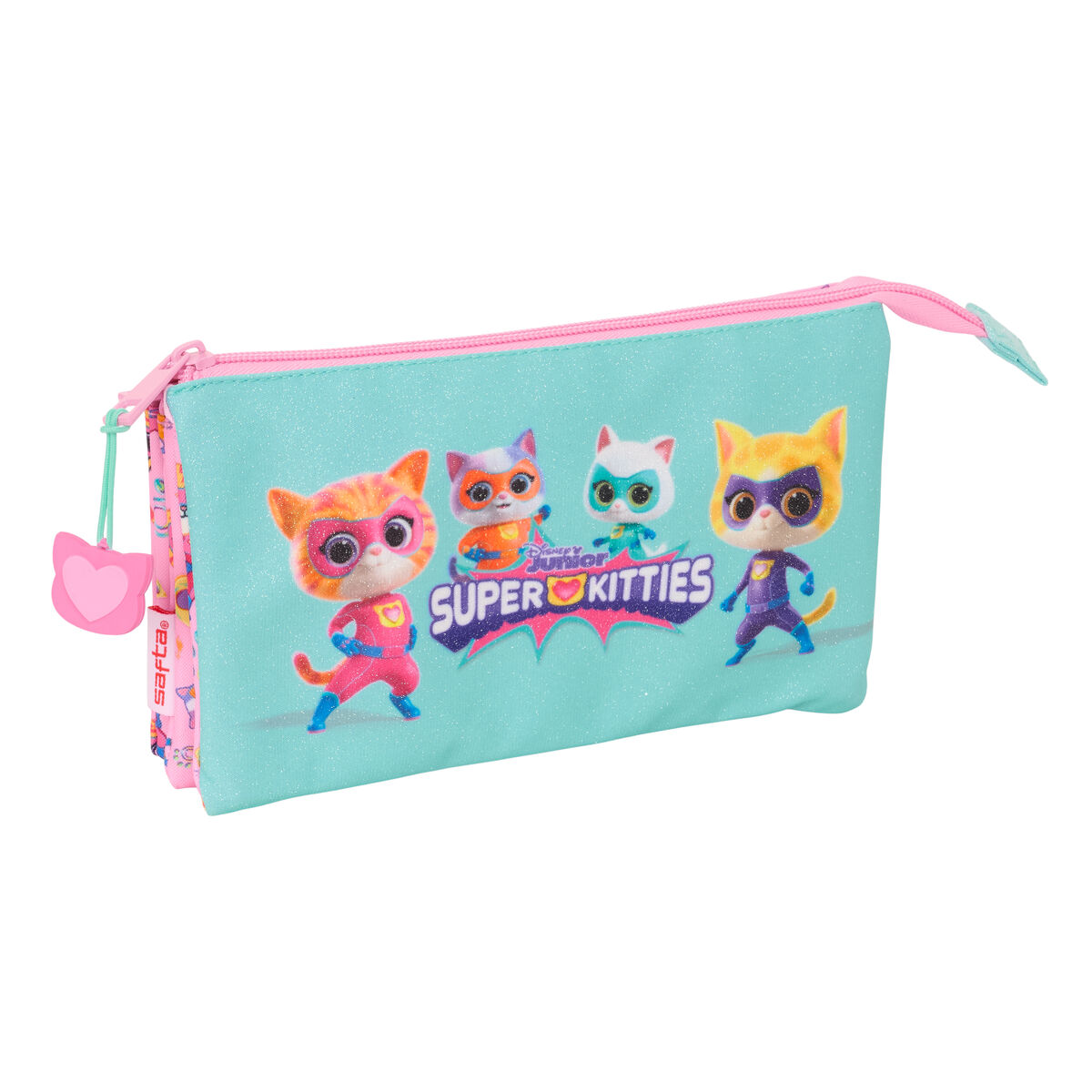 Holdall SuperKitties Pink Turquoise 22 x 12 x 3 cm Holdall SuperKitties Pink Turquoise 22 x 12 x 3 cm