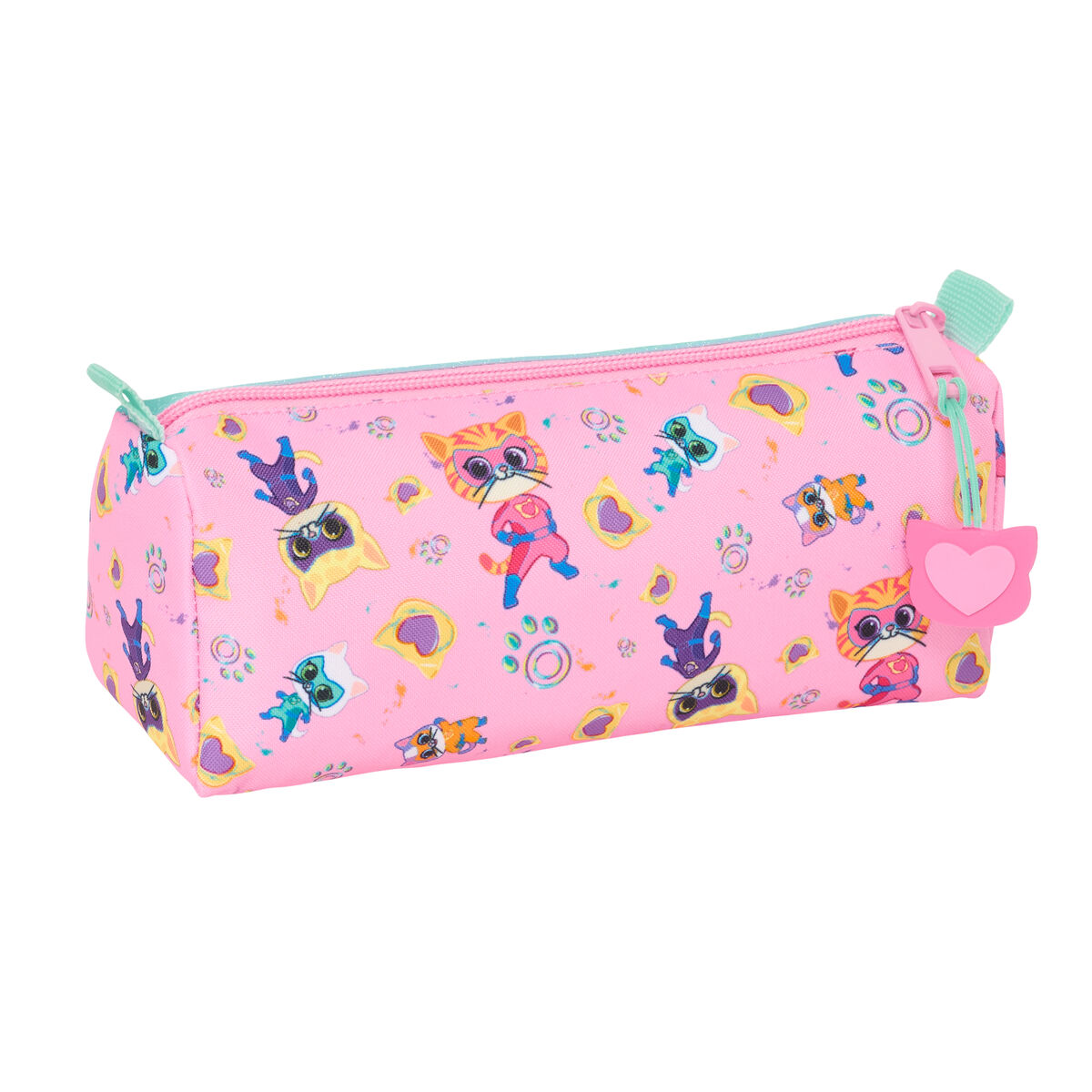 Holdall SuperKitties Pink Turquoise 21 x 8 x 7 cm