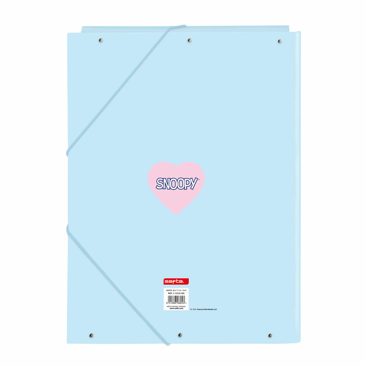 Ring binder Snoopy Love Blue A4 26 x 33.5 x 2.5 cm
