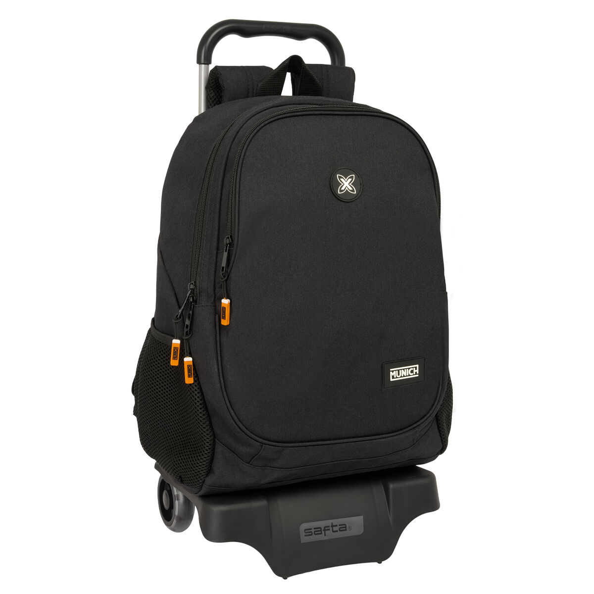 School Rucksack with Wheels Munich Lagoon Black 32 x 44 x 16 cm
