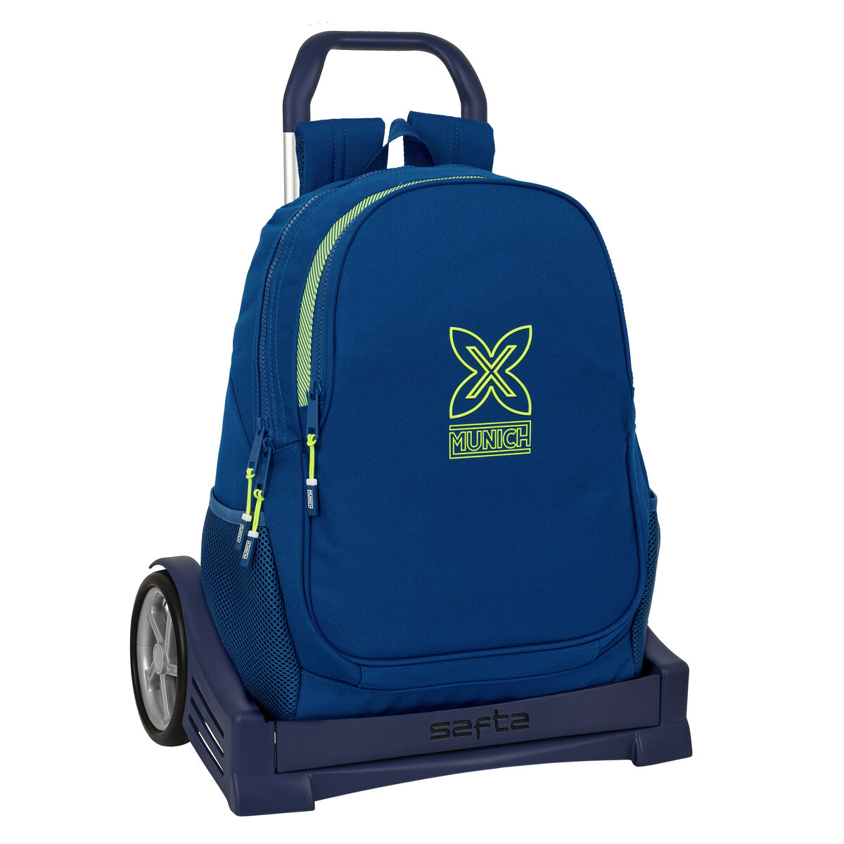 School Rucksack with Wheels Munich North Navy Blue 32 x 44 x 16 cm