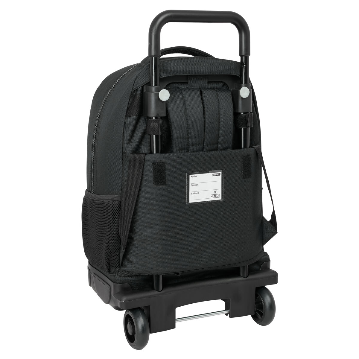 School Rucksack with Wheels Munich Topo Black 33 x 45 x 22 cm