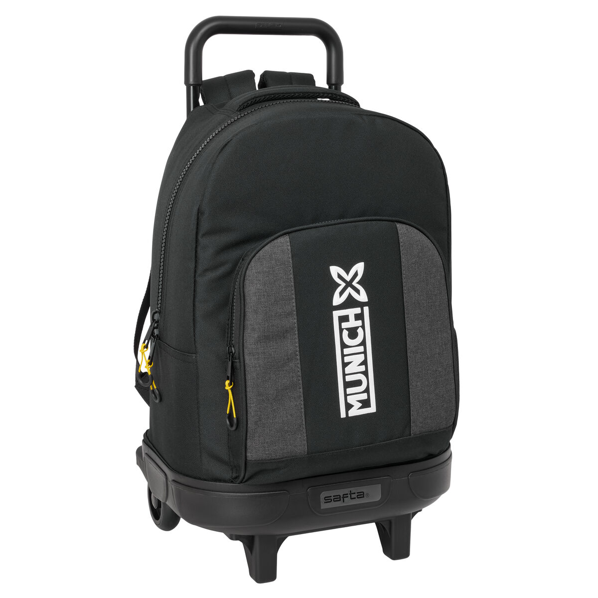 School Rucksack with Wheels Munich Topo Black 33 x 45 x 22 cm School Rucksack with Wheels Munich Topo Black 33 x 45 x 22 cm