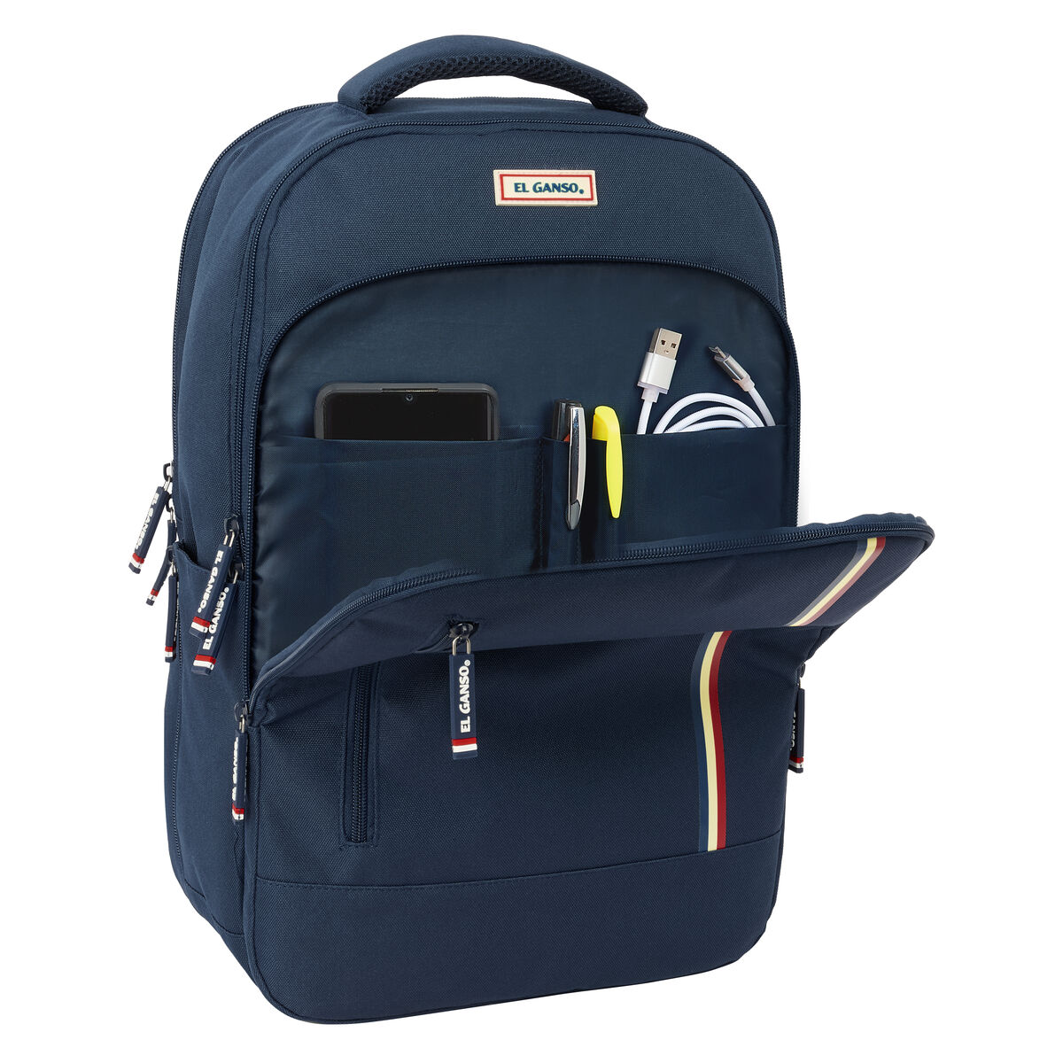 Rucksack for Laptop and Tablet with USB Output El Ganso Eclipse Navy Blue