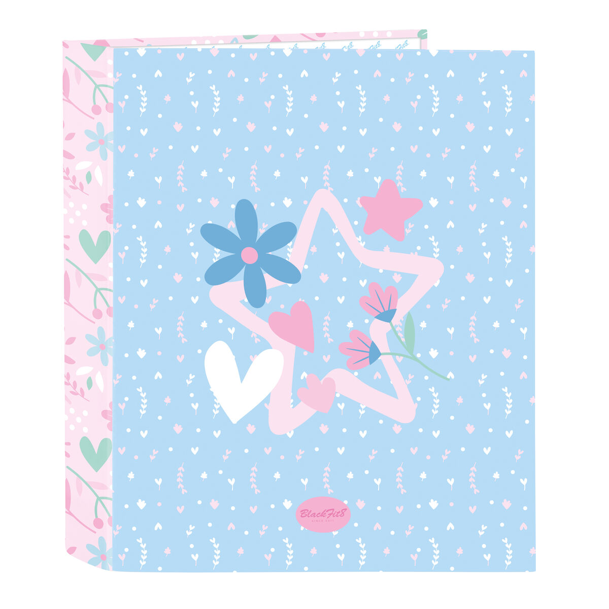 Ring binder BlackFit8 Smile Blue Pink A4 27 x 33 x 6 cm Ring binder BlackFit8 Smile Blue Pink A4 27 x 33 x 6 cm