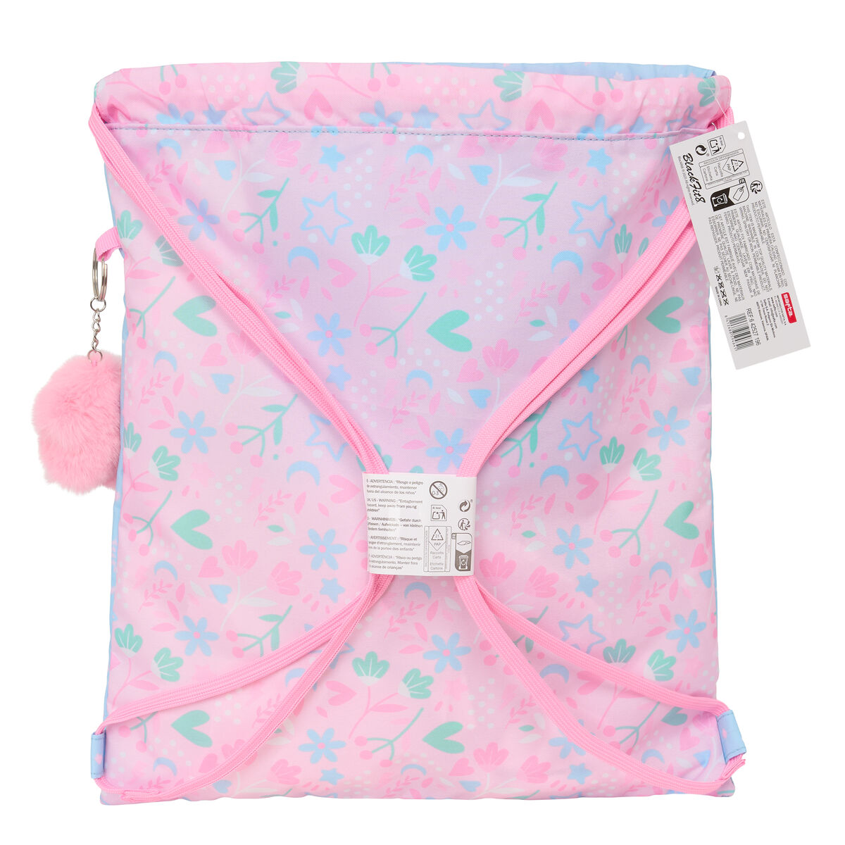 Backpack with Strings BlackFit8 Smile Blue Pink 35 x 40 x 1 cm