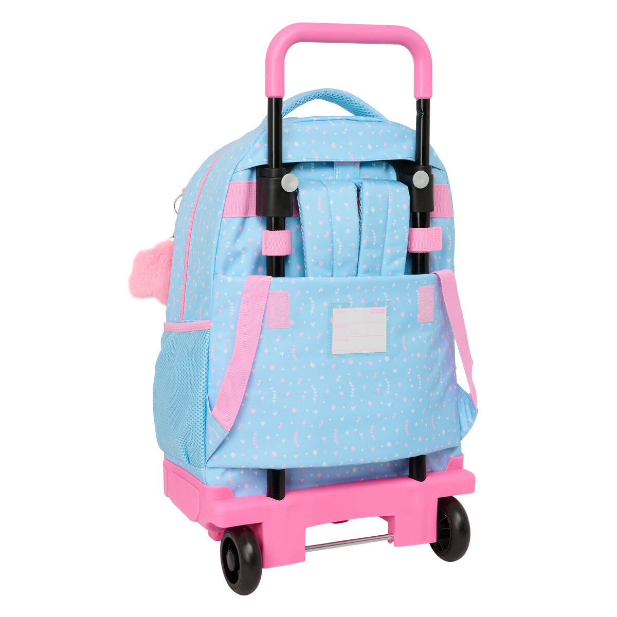 School Rucksack with Wheels BlackFit8 Smile Blue Pink 33 x 45 x 22 cm