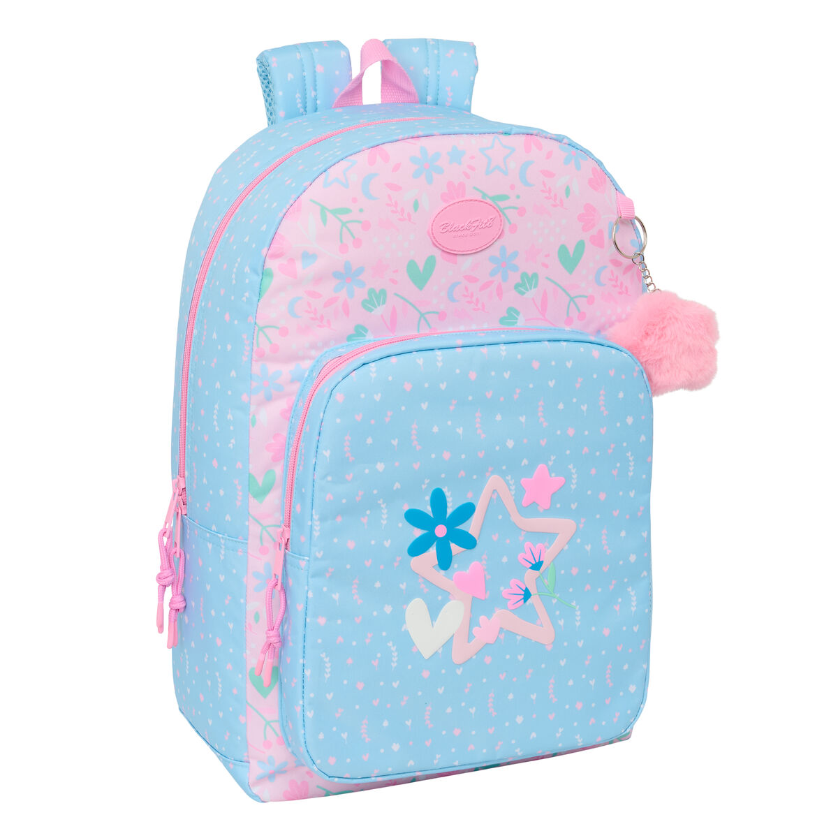 School Bag BlackFit8 Smile Blue Pink 30 x 46 x 14 cm School Bag BlackFit8 Smile Blue Pink 30 x 46 x 14 cm