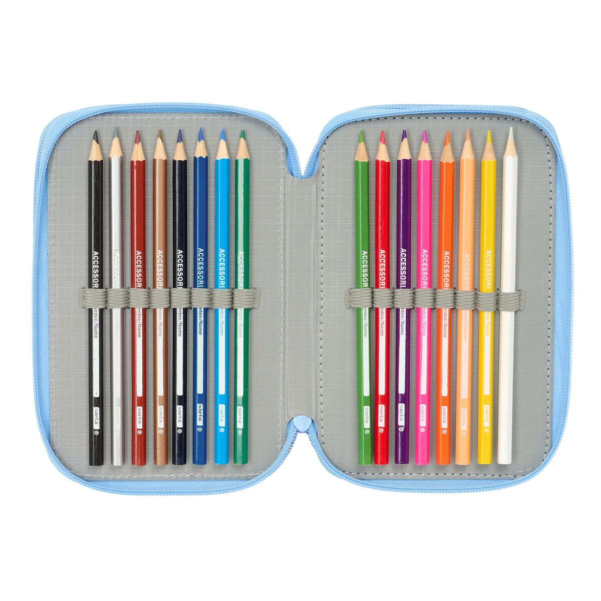 Triple Pencil Case Bluey Let’s play Blue 12,5 x 19,5 x 5,5 cm 37 Pieces