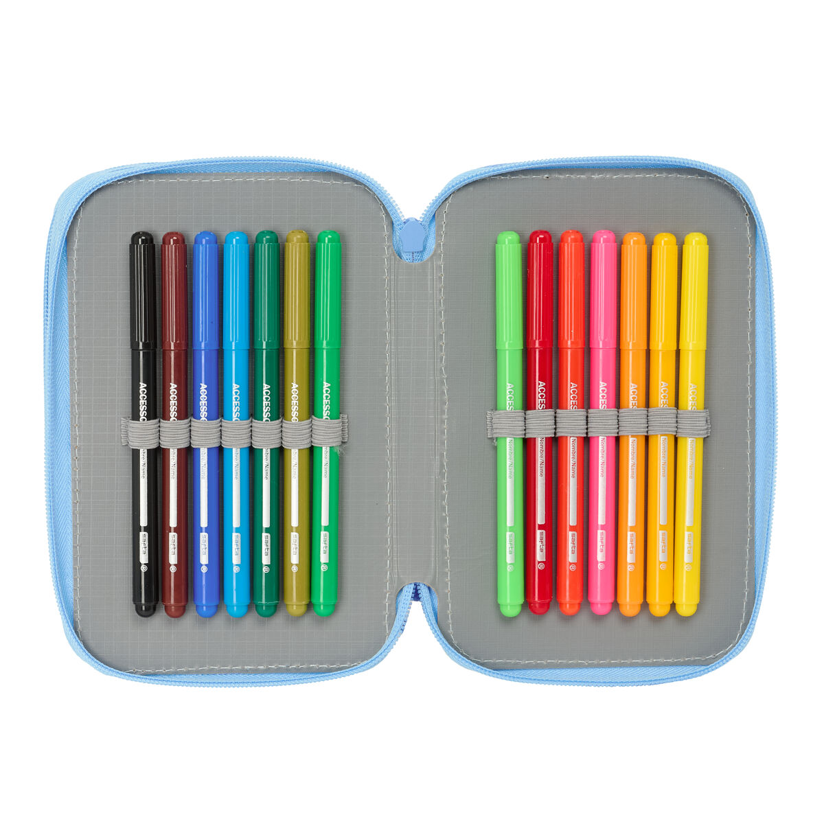 Triple Pencil Case Bluey Let’s play Blue 12,5 x 19,5 x 5,5 cm 37 Pieces