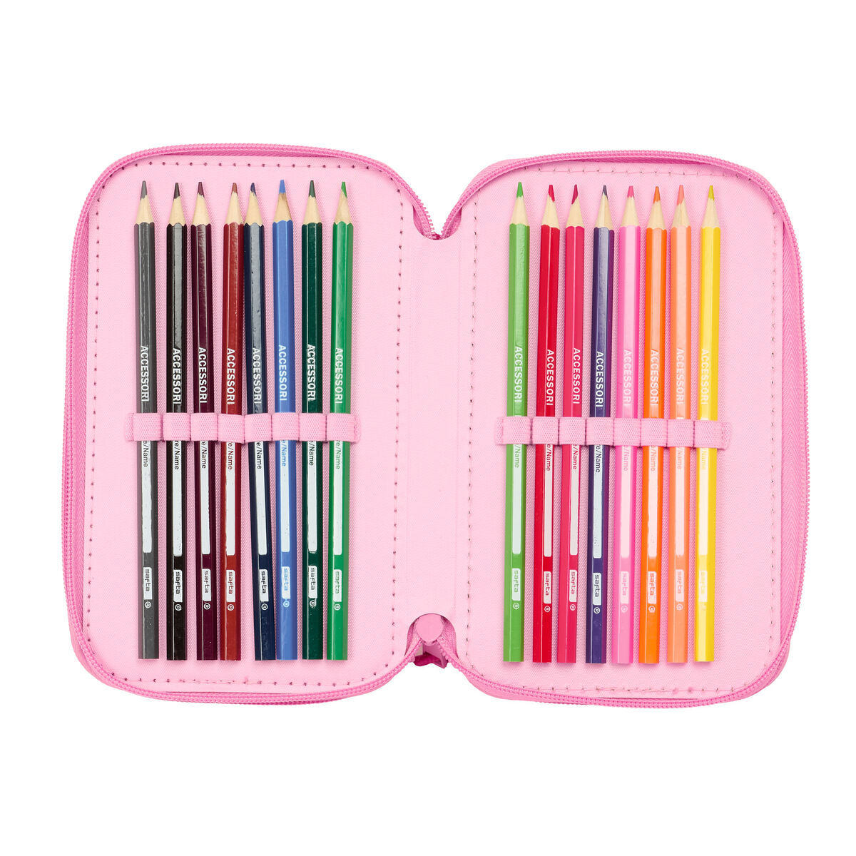Triple Pencil Case Lilo & Stitch Chill Pink Mint 12,5 x 19,5 x 5,5 cm 37 Pieces