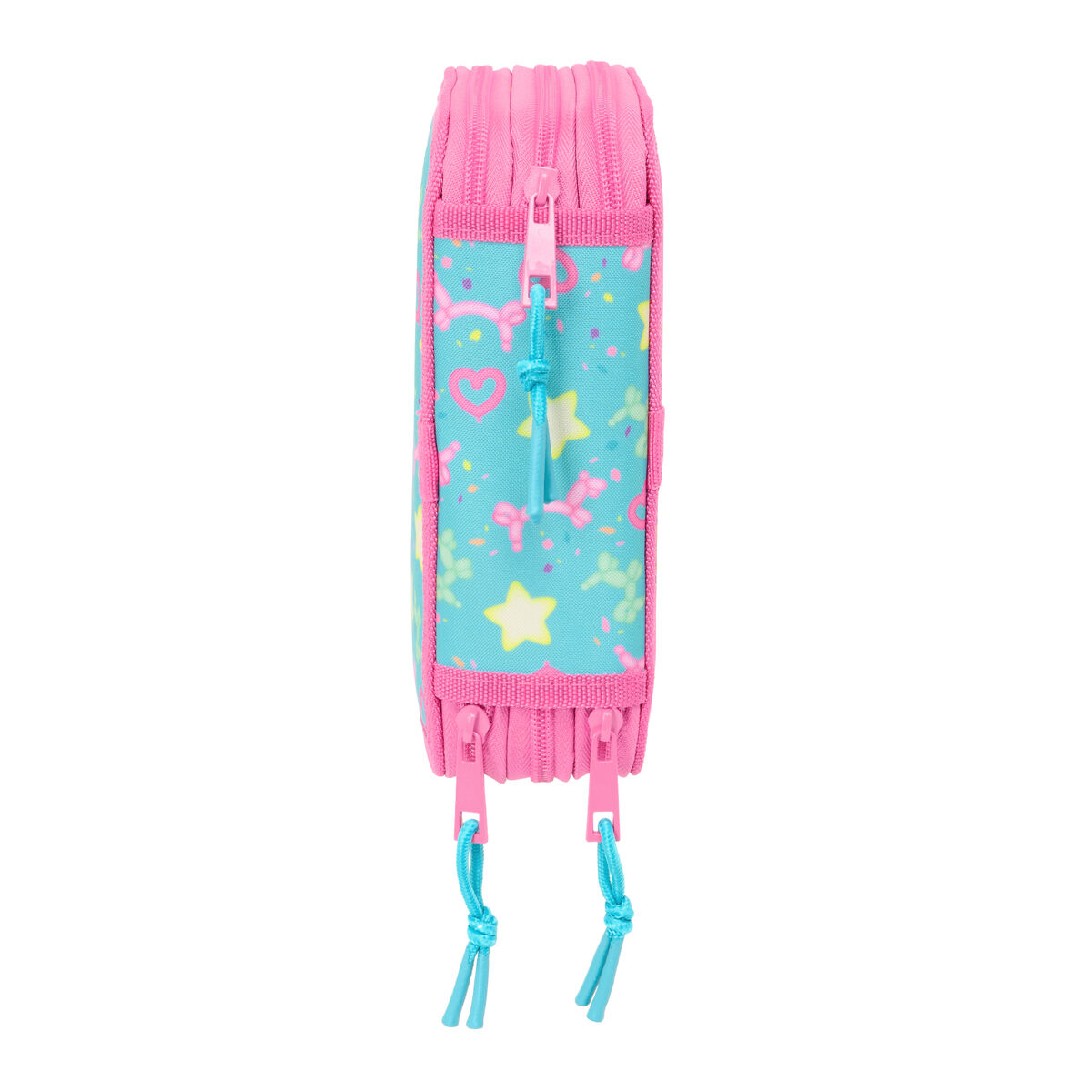 Triple Pencil Case Gabby’s Dollhouse Confetti Pink Turquoise 12,5 x 19,5 x 5,5 cm 37 Pieces