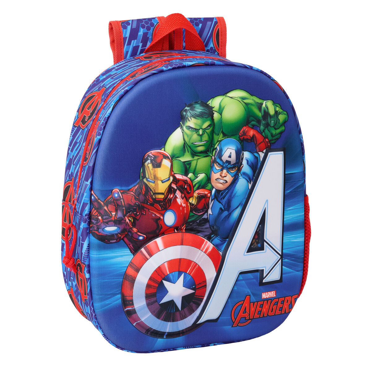 Child bag The Avengers Red Dark blue 27 x 33 x 10 cm 3D