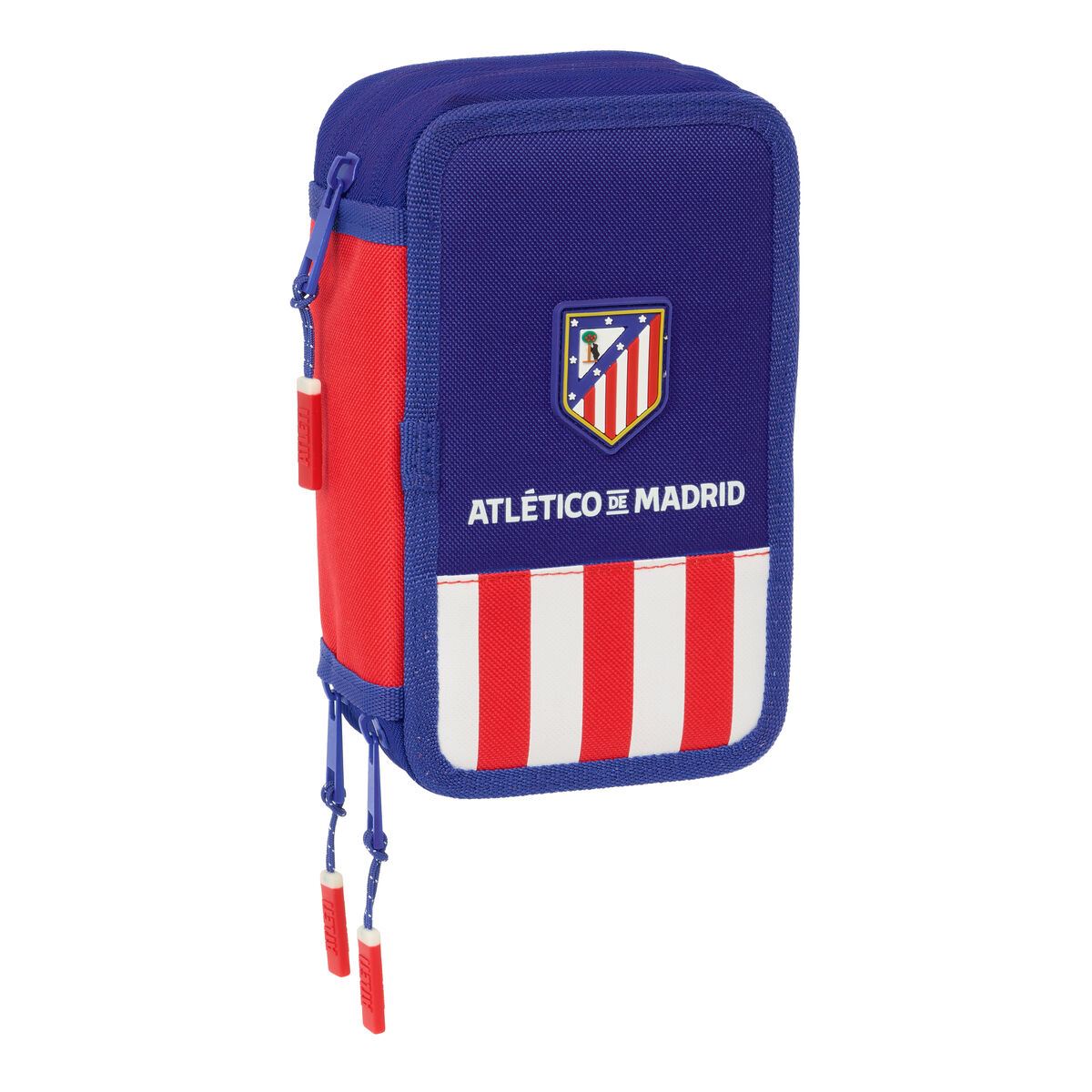 Triple Pencil Case Atltico Madrid Blue White Red 12,5 x 19,5 x 5,5 cm 37 Pieces