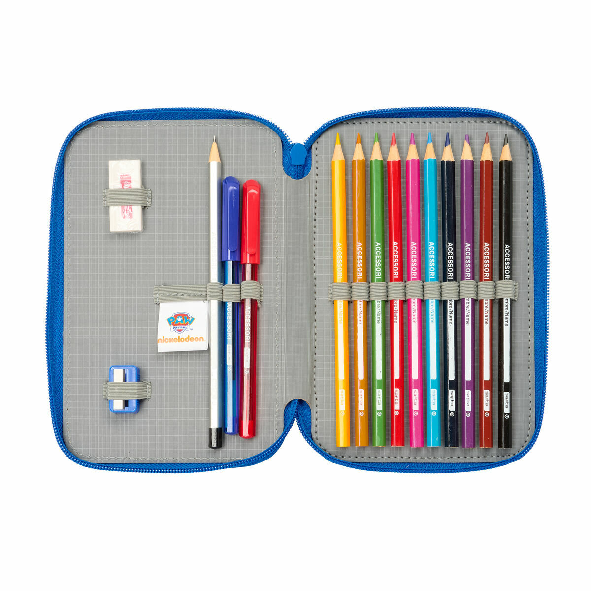 Double Pencil Case The Paw Patrol Cool Blue Red 12.5 x 19.5 x 4 cm 29 Pieces