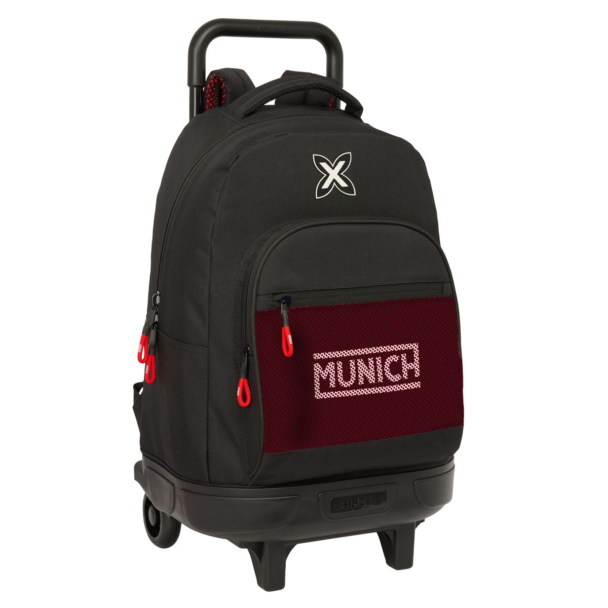 School Rucksack with Wheels Munich Vulcan Black 33 x 45 x 22 cm School Rucksack with Wheels Munich Vulcan Black 33 x 45 x 22 cm