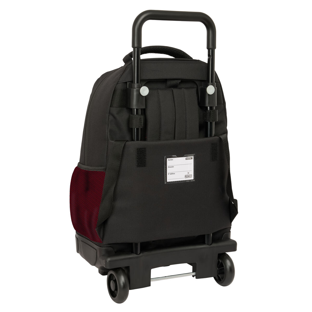 School Rucksack with Wheels Munich Vulcan Black 33 x 45 x 22 cm