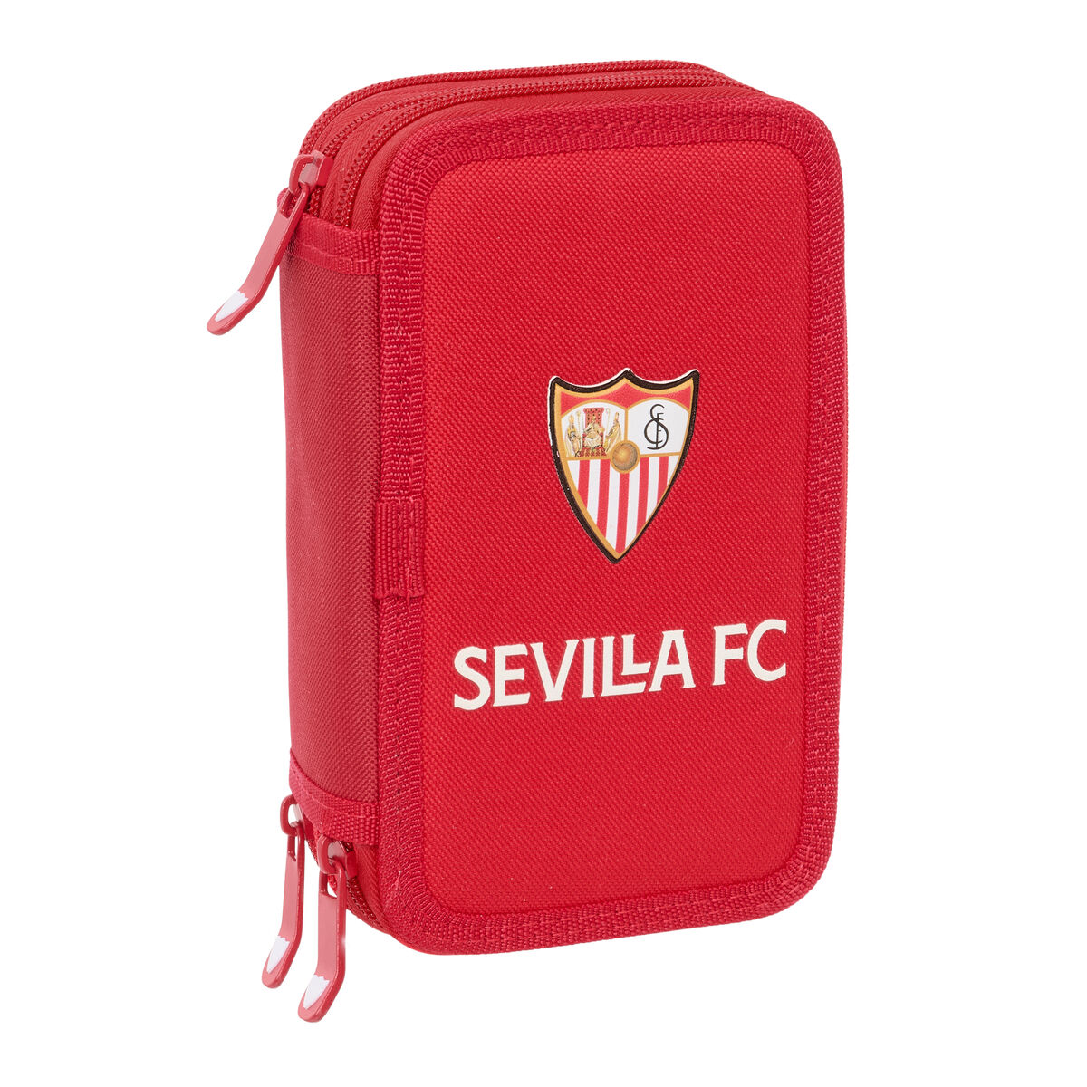 Triple Pencil Case Sevilla FÃºtbol Club Red 12,5 x 19,5 x 5,5 cm 37 Pieces